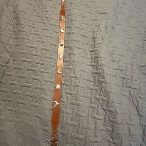 Silver Creek Collection Brown Leather Belt with Silver Accents Size 28